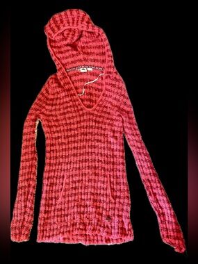 Roxy Hot Pink Vintage Beachy Knitted Pullover Sweater- Medium